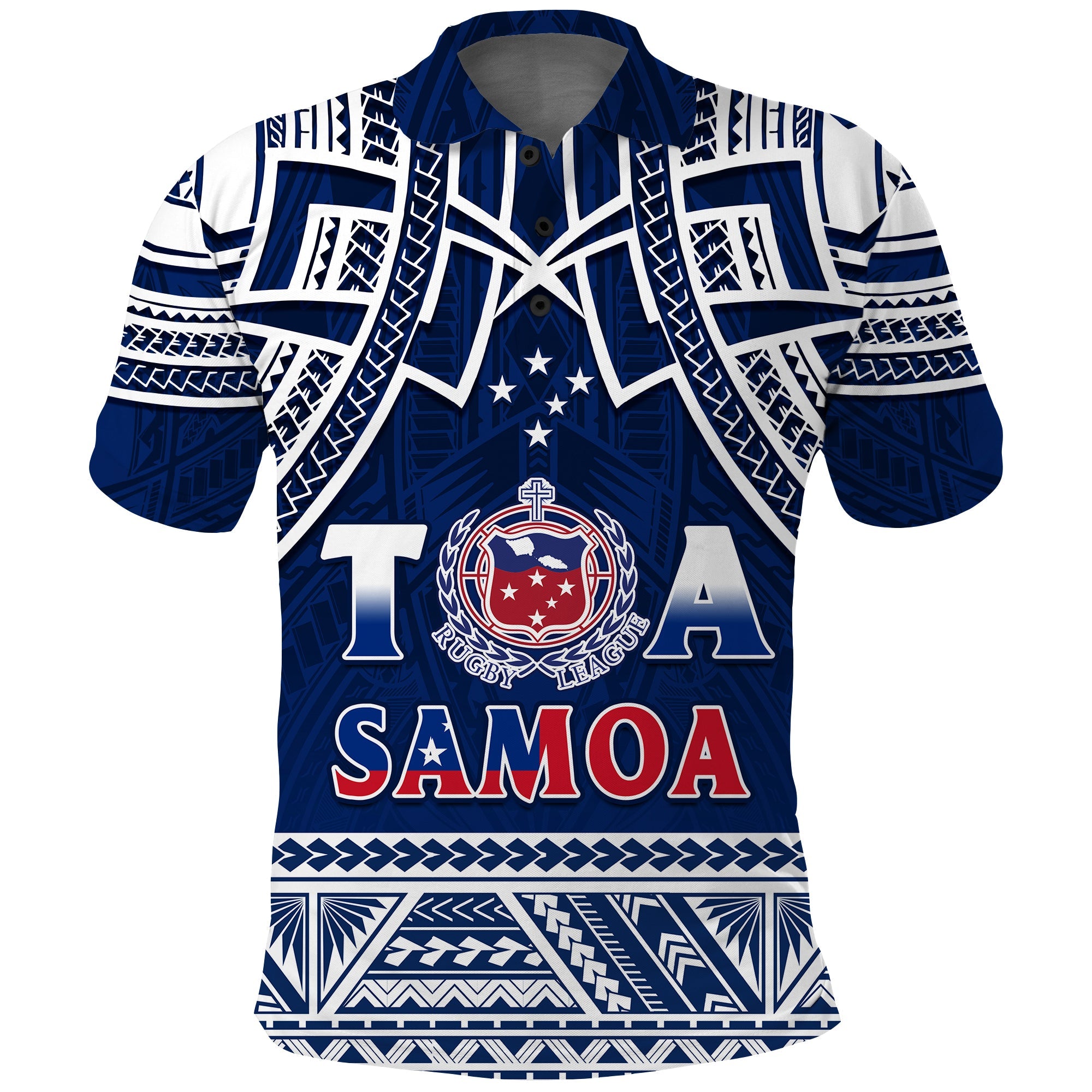 Samoa Rugby Polo Shirt Toa Samoa Pacific Sporty LT14 Blue - Polynesian Pride