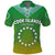 Cook Islands Polo Shirt Circle Pattern Mix Sea Turtle Green Version LT14 Adult Green - Polynesian Pride