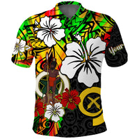 Custom Vanuatu Polo Shirt Polynesia Tie Dye Hibiscus Flowers LT13 Art - Polynesian Pride