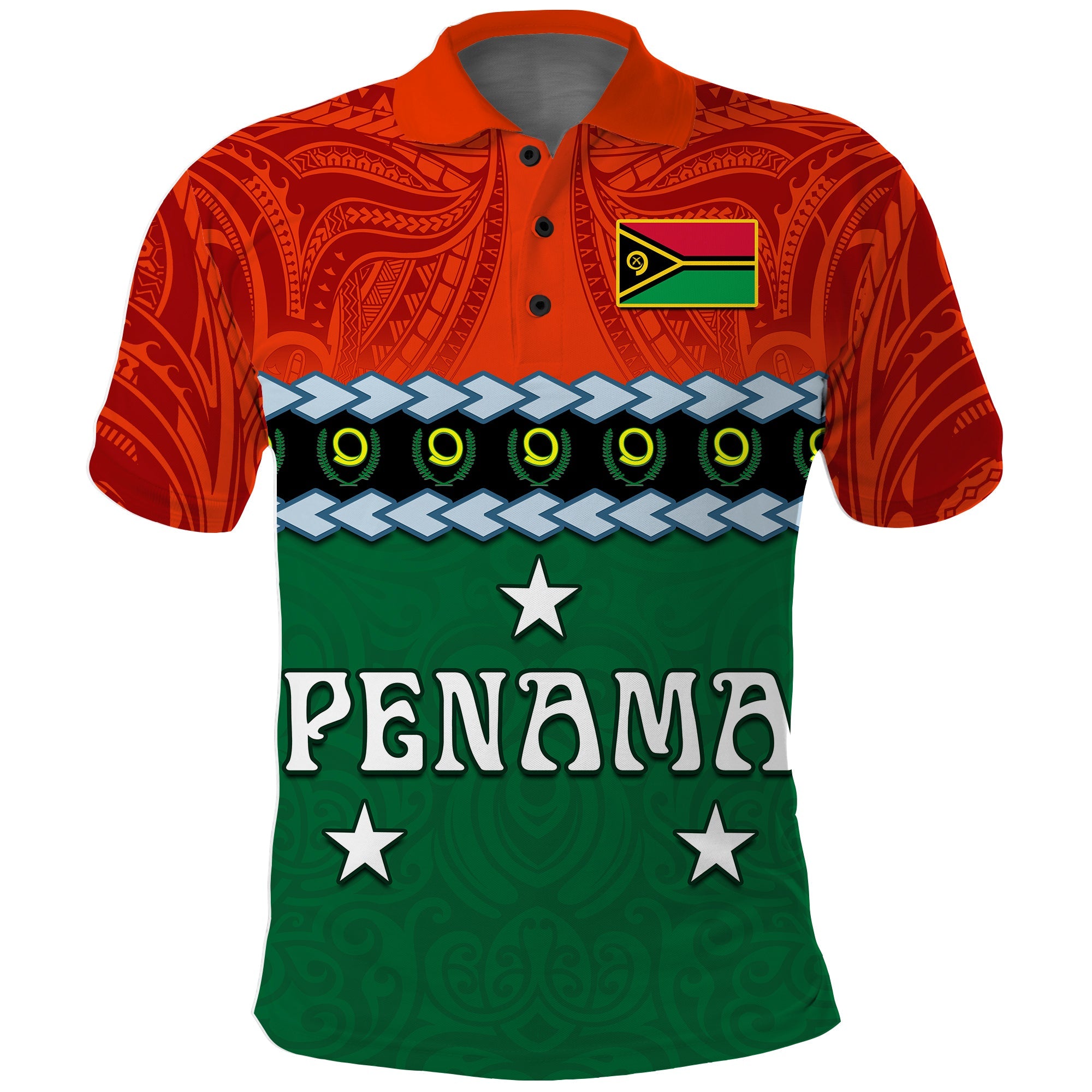 Custom Penama Province Polo Shirt Vanuatu Pig Tusk Polynesian Flag Style LT14 Adult Green - Polynesian Pride