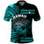 Hawaii Polo Shirt Kakau Warrior Helmet Gradient Turquoise Polynesian LT14 Turquoise - Polynesian Pride