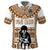 Custom Text and Number Fiji Rugby Polo Shirt Pacific The Bati Brown Fijian Tapa LT14 - Polynesian Pride