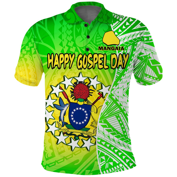 (Custom Personalised) Happy Mangaia Gospel Day Baseball Jersey Cook Islands Coat Of Arms Polynesian Pattern LT14 main image 1