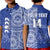 (Custom Text And Number) Tupou Tonga College Polo Shirt KID Class Of Year Tongan Ngatu Pattern LT14 Kid Blue - Polynesian Pride