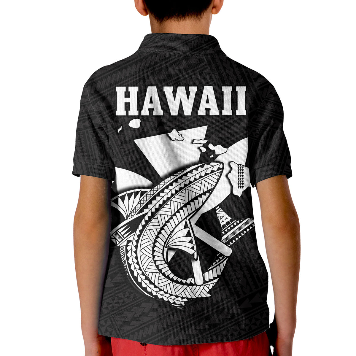 Custom Hawaii Polo Shirt Kakau Kanaka Maoli Combine Polynesian Shark Ver.07 LT14 - Polynesian Pride