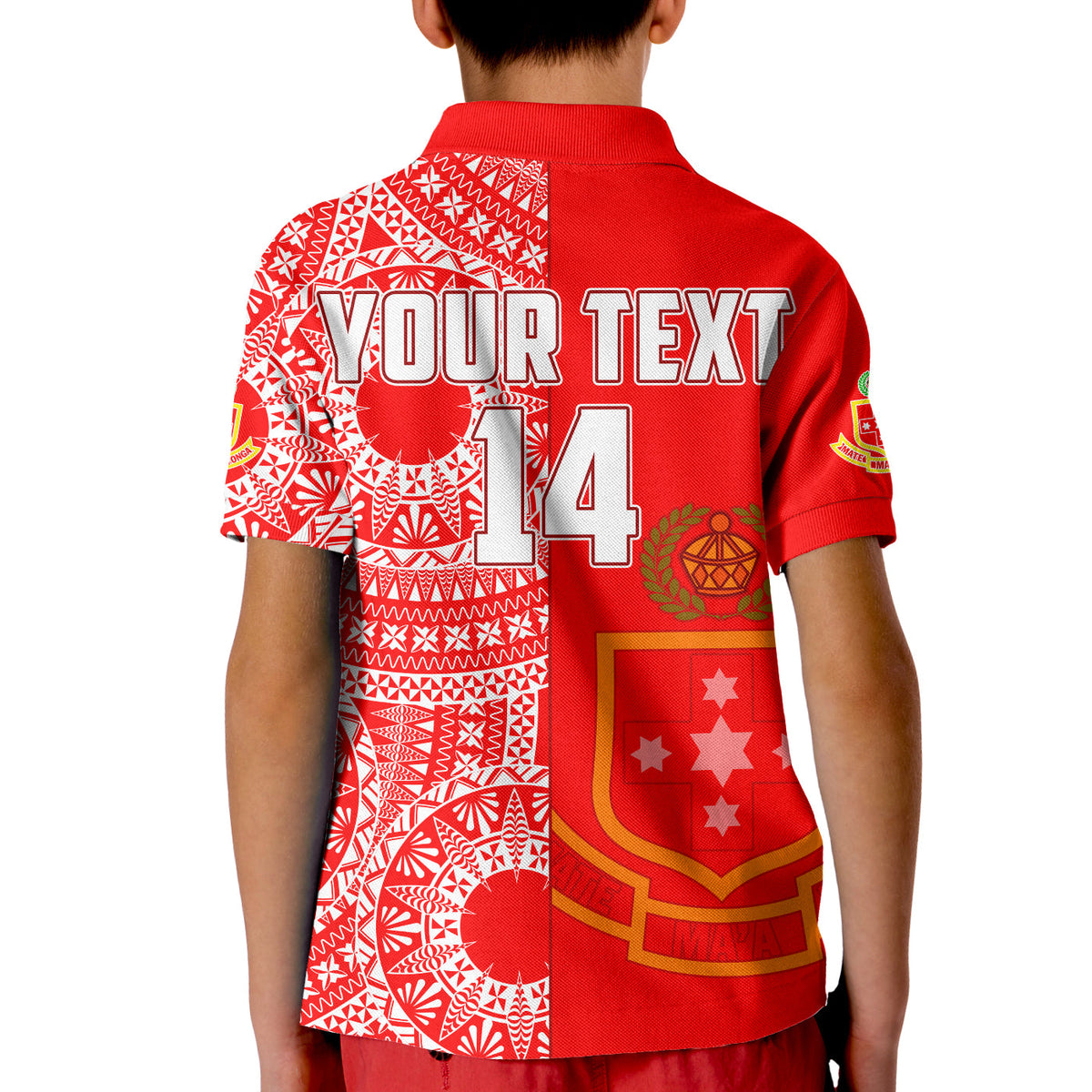 (Custom Text and Number) Kolisi Tonga High School Polo Shirt Class Of Year Tongan Ngatu Pattern LT14 - Polynesian Pride