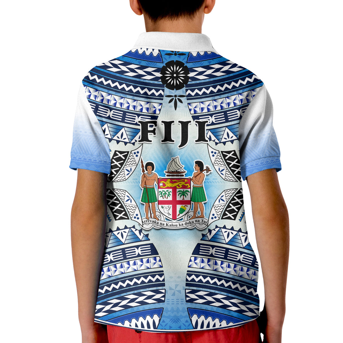 Fiji Polo Shirt Kaiviti Fijian Special Tapa Pattern LT14 - Polynesian Pride