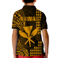 Hawaii Day Kakau Polo Shirt KID Proud To Be Hawaiian Gold King Kamehameha and Kanaka Maoli LT13 - Polynesian Pride