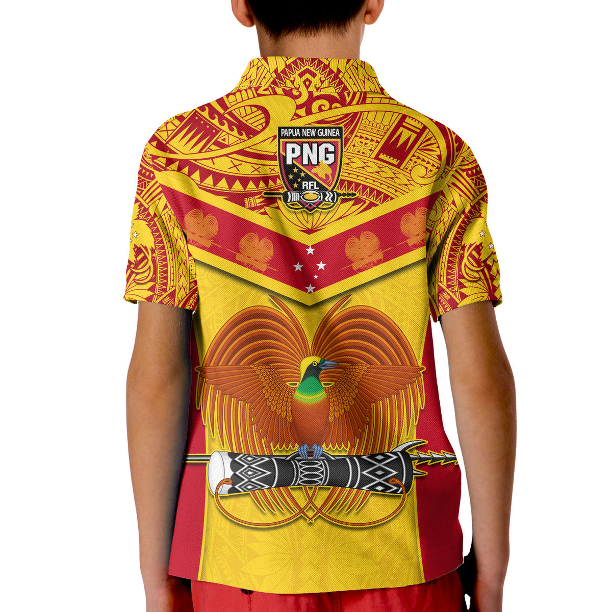 Papua New Guinea Rugby Polo Shirt PNG Kumuls Bird Of Paradise Yellow LT14 - Polynesian Pride