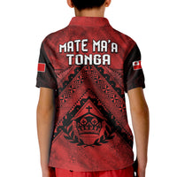 Tonga Rugby MMT Polo Shirt Ngatu Mate Maa Tonga Grunge LT13 - Polynesian Pride