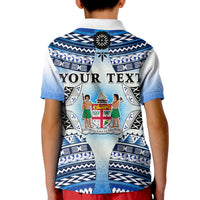 Custom Text and Number Fiji Polo Shirt KID Kaiviti Fijian Special Tapa Pattern LT14 - Polynesian Pride