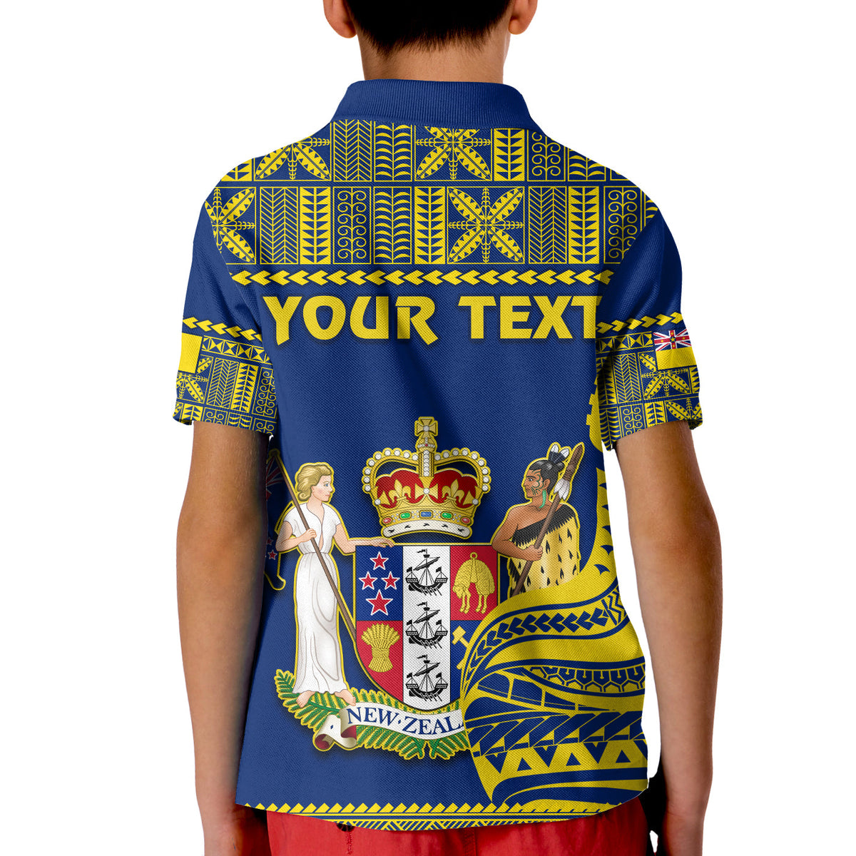 Custom Niue Polo Shirt Hiapo Mix Polynesian Happy Constitution Day LT14 - Polynesian Pride