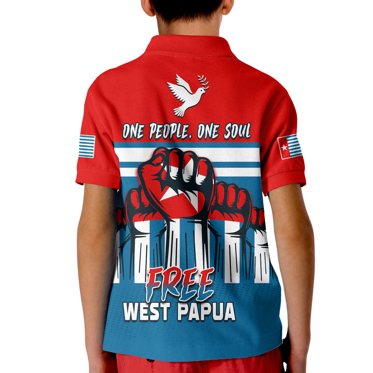 (Custom Personalised) Football Polo Shirt KID One People One Soul Strong West Papuan LT13 - Polynesian Pride