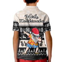 Hawaii Mele Kalikimaka Polo Shirt KID Dabbing Santa Black Merry Christmas LT14 - Polynesian Pride