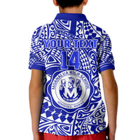 (Custom Text And Number) Hawaii Polo Shirt KID Moanalua High School Tribal Kakau LT14 - Polynesian Pride
