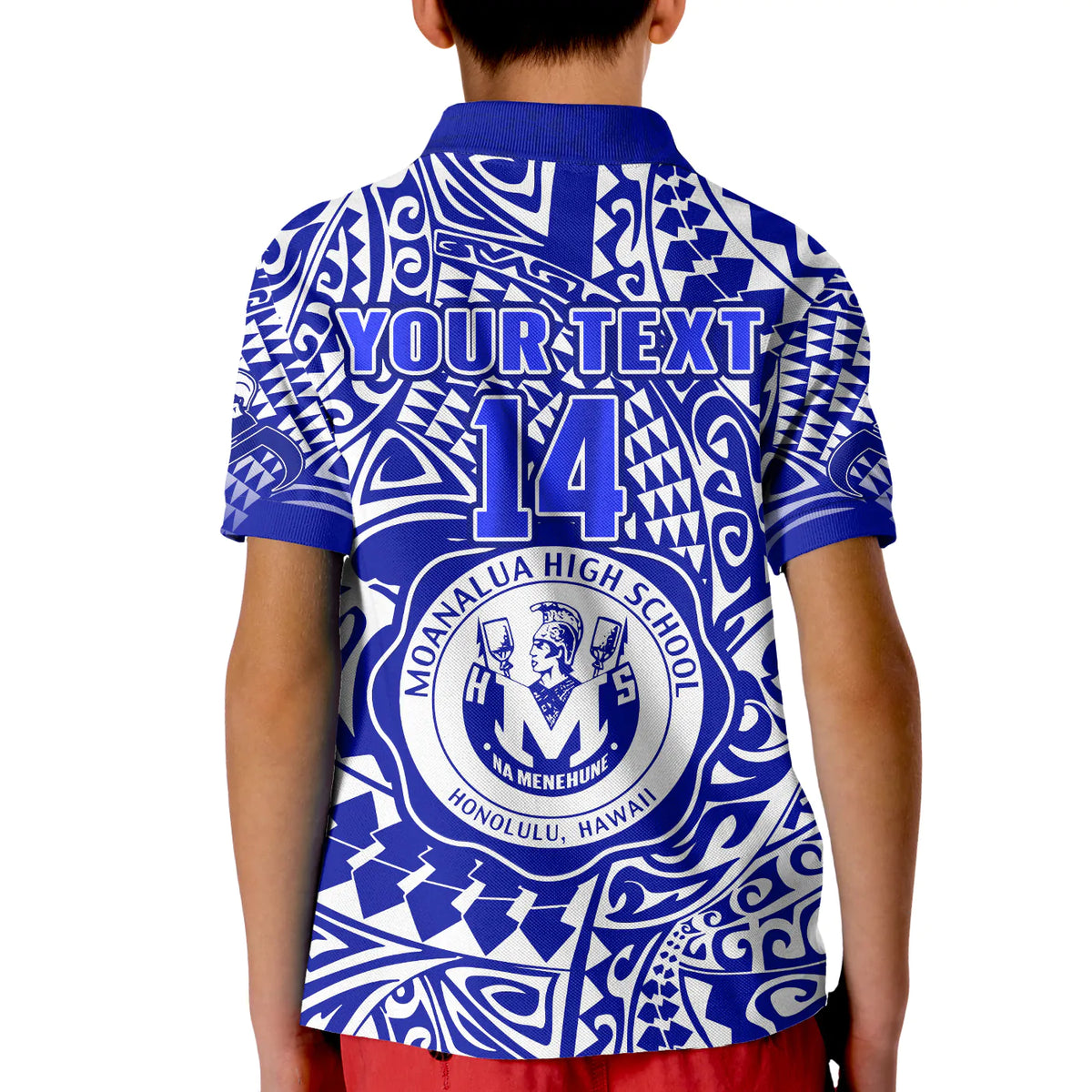 (Custom Text and Number) Hawaii Polo Shirt Moanalua High School Tribal Kakau LT14 - Polynesian Pride