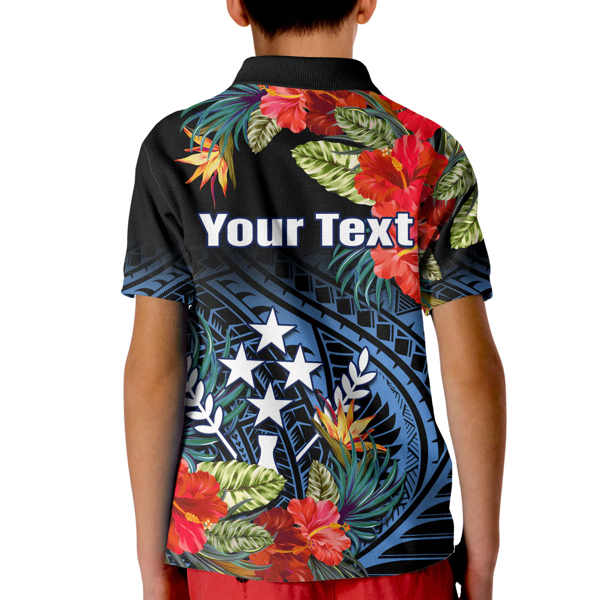 Custom Kosrae State Polo Shirt FSM Hibiscus Flowers Mix Polynesian LT14 - Polynesian Pride