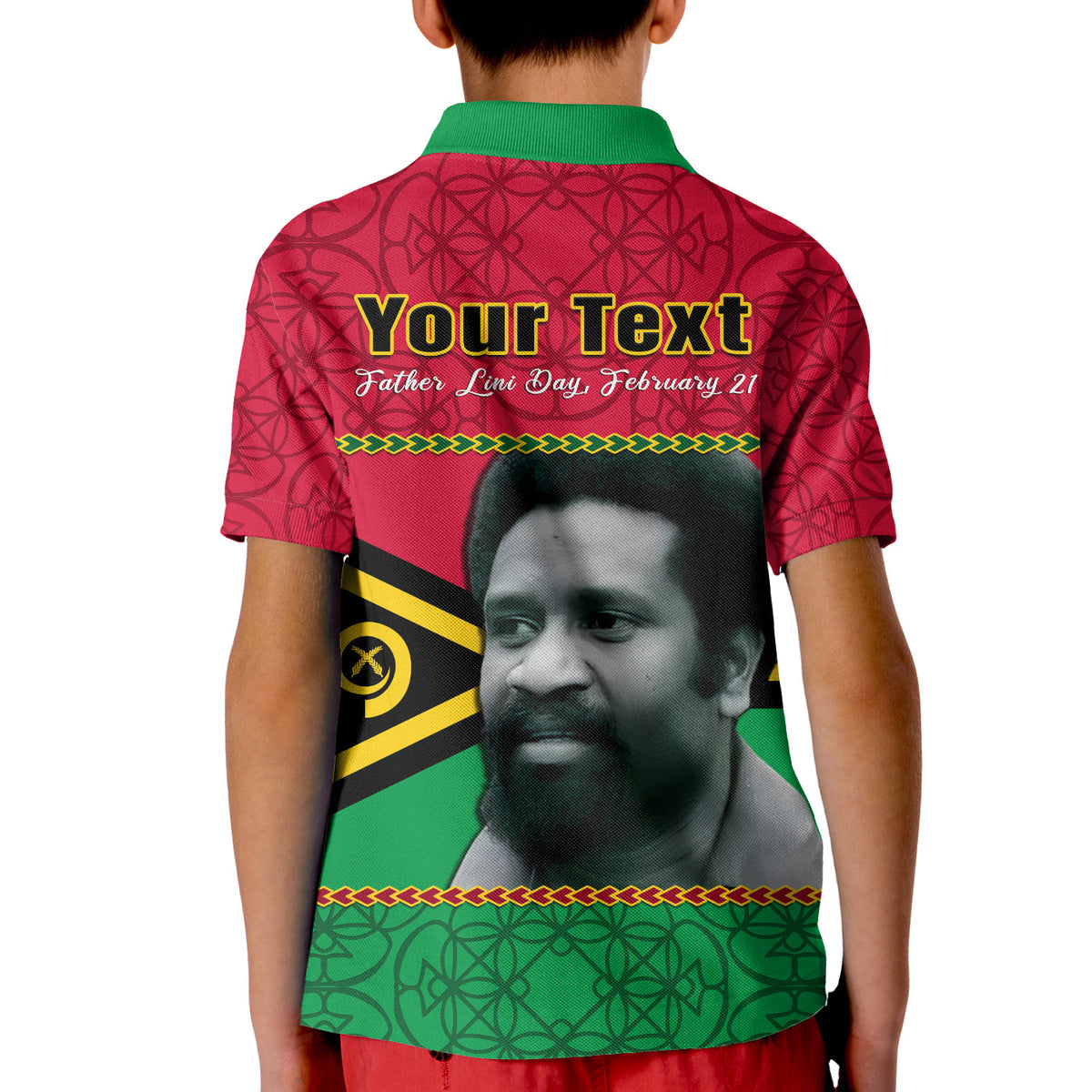 (Custom Personalised) Vanuatu Polo Shirt KID Vanuatuan Flag Sand Drawing Happy Father Lini Day LT14 - Polynesian Pride