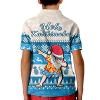 Hawaii Mele Kalikimaka Polo Shirt Dabbing Santa Blue Merry Christmas LT14 - Polynesian Pride