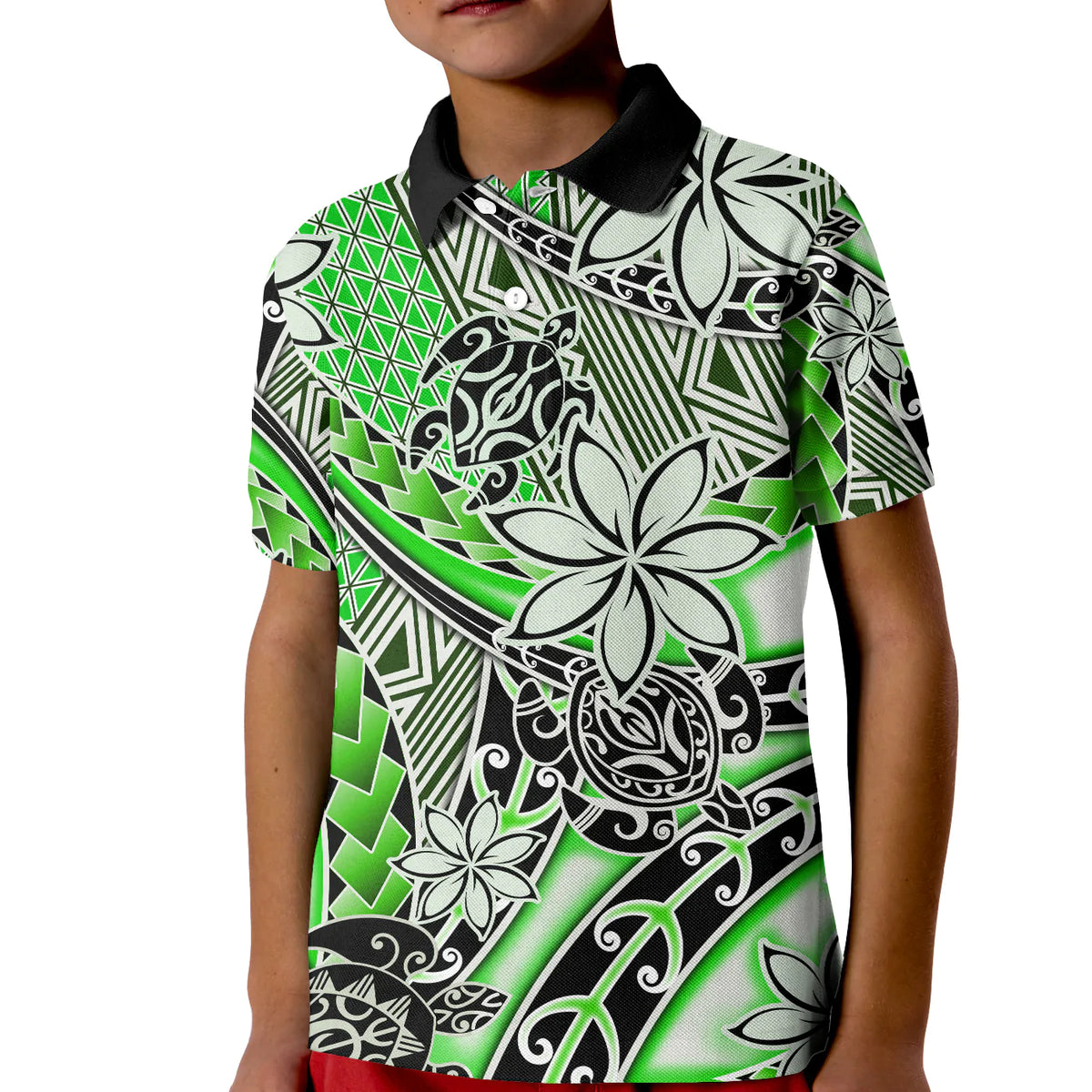 Custom Hawaii Polo Shirt Tribal Plumeria With Polynesian Turtle Ver.01 LT14 - Polynesian Pride