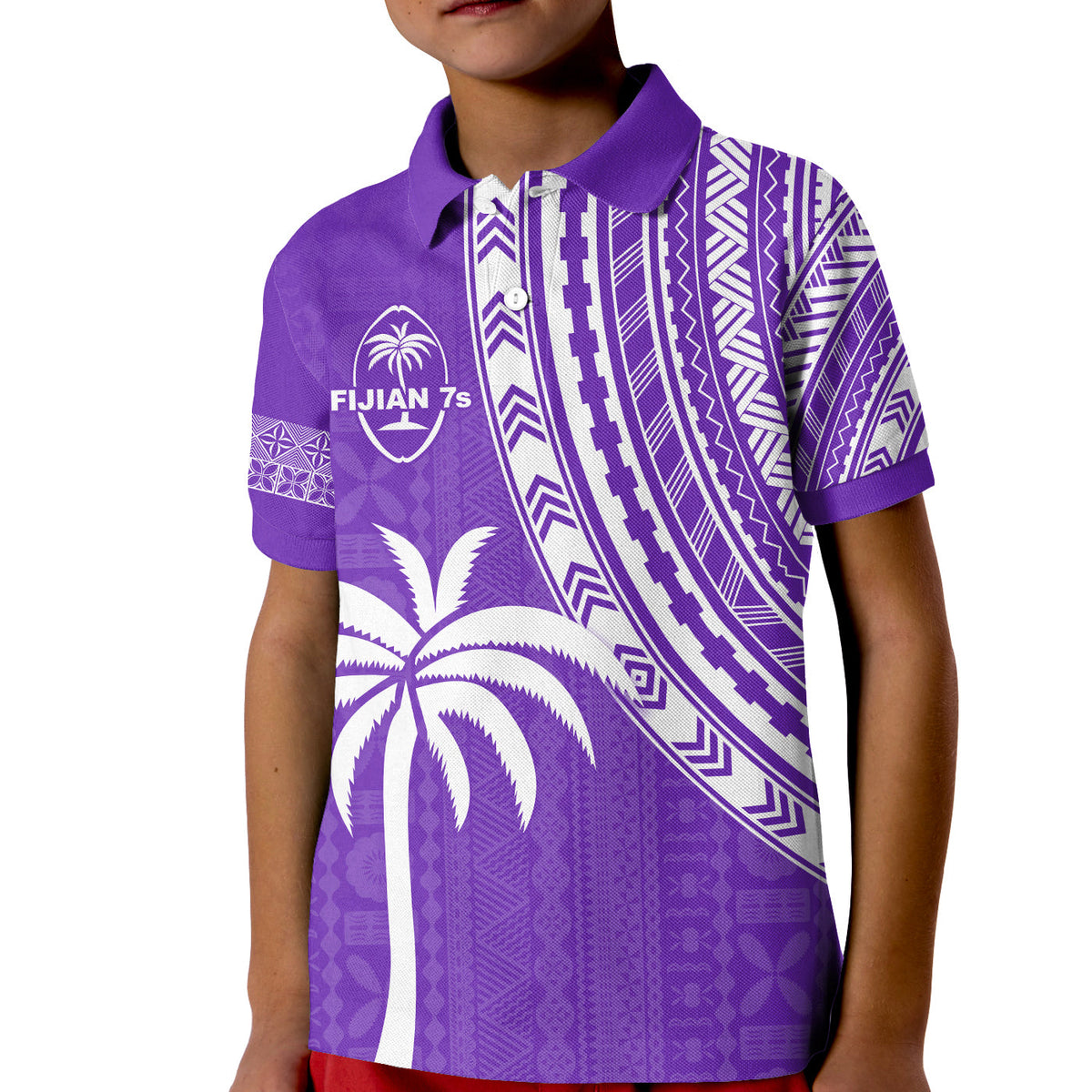 Fiji Rugby Sevens Polo Shirt Fijian 7s Tapa Polynesian Purple LT13 - Polynesian Pride
