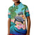 Polynesian Turtle Coconut Tree And Orchids Polo Shirt KID LT14 Kid Blue - Polynesian Pride