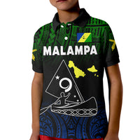 Malampa Province Polo Shirt Native Canoe Mix Vanuatu Pig Tusk Black Version LT14 Kid Black - Polynesian Pride