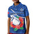 Samoa Rugby Polo Shirt Manu Samoa Polynesian Hibiscus Blue Style LT14 Kid Blue - Polynesian Pride