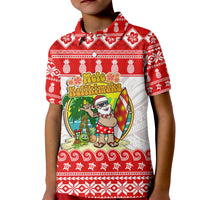 Hawaii Christmas Polo Shirt Kanaka Polynesian Santa Claus Mele Kalikimaka LT14 - Polynesian Pride