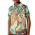 Hawaii Polo Shirt Polynesian Shark and Sea Turtle Dreamy Turquoise Artsy LT14 Kid Turquoise - Polynesian Pride