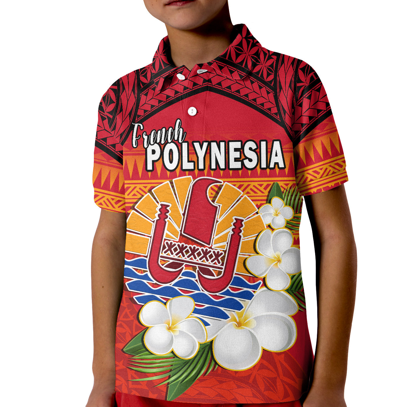 French Polynesia Polo Shirt KID Happy Internal Autonomy Day Special Version LT14 Kid Red - Polynesian Pride