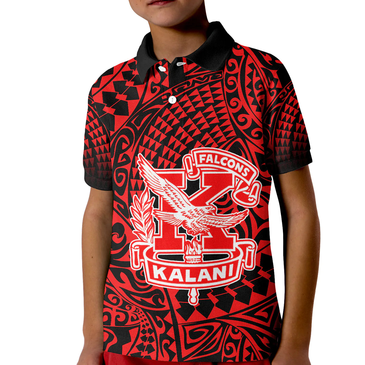 (Custom Text and Number) Hawaii Polo Shirt Kalani High School Tribal Kakau LT14 - Polynesian Pride