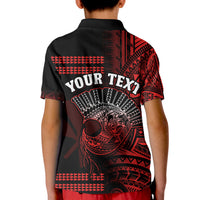 Custom Hawaii Polo Shirt Kakau Warrior Helmet Gradient Red Polynesian LT14 - Polynesian Pride