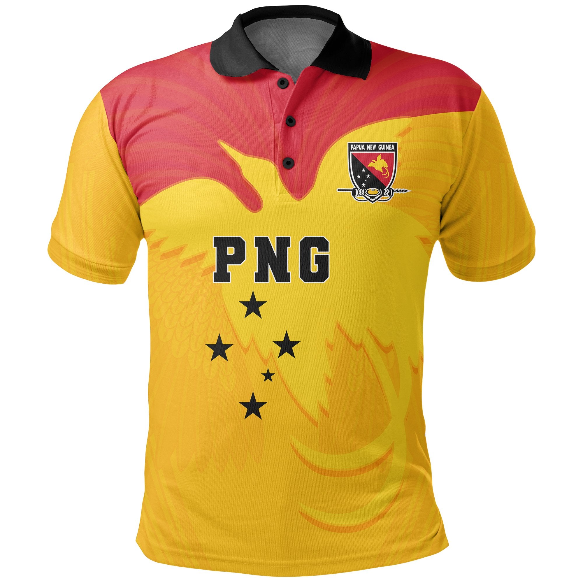 Papua New Guinea Polo Shirt Rugby Unisex Black - Polynesian Pride