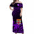 Fiji Tapa On The Waves Off Shoulder Long Dress Purple LT7 Long Dress Purple - Polynesian Pride