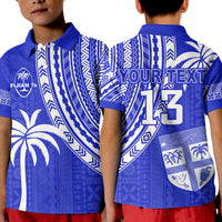 (Custom Text and Number) Fiji Rugby Sevens Polo Shirt Fijian 7s Tapa Polynesian Blue Ver.02 LT13 - Polynesian Pride