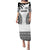 Fiji University Puletasi Dress National Fijian Tapa Pattern White LT14 Long Dress White - Polynesian Pride