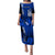(Custom Personalised) New Caledonia Puletasi Dress Nautilus Blue Polynesian Hibiscus LT13 Long Dress Blue - Polynesian Pride