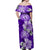 Samoa Off Shoulder Long Dress Hibiscus Unique Style - Purple LT7 - Polynesian Pride