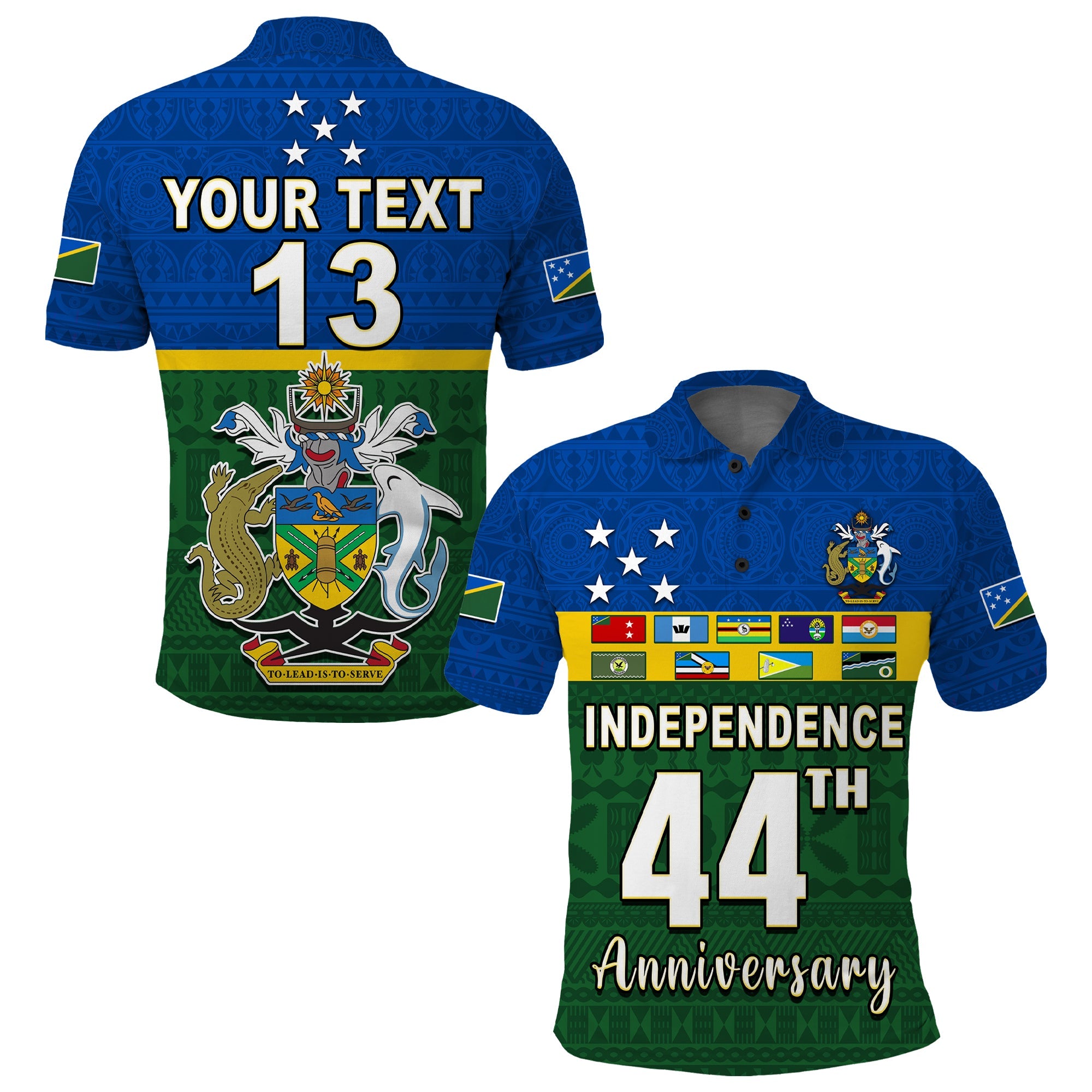 (Custom Text and Number) Solomon Islands National Day Polo Shirt Independence Day Tapa Pattern LT13 Green - Polynesian Pride