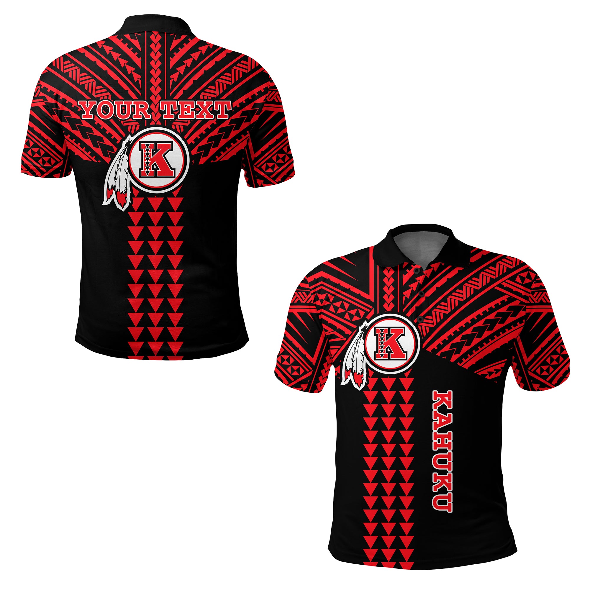 Custom Kahuku Passionate Polo Shirt Hawaii High and Intermediate School LT13 Unisex Black - Polynesian Pride