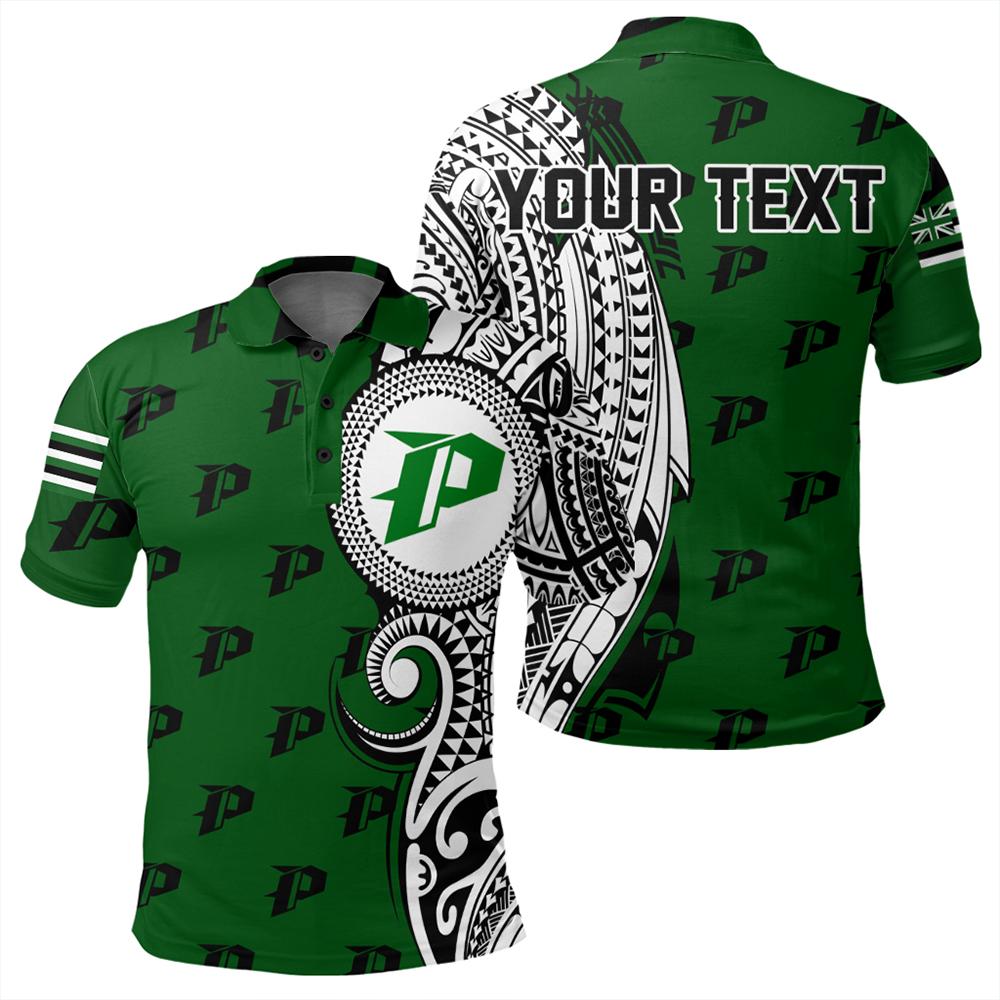 Custom Hawaii Polo Shirt Pahoa High Tribal Kakau Polo Shirt Unisex Green - Polynesian Pride