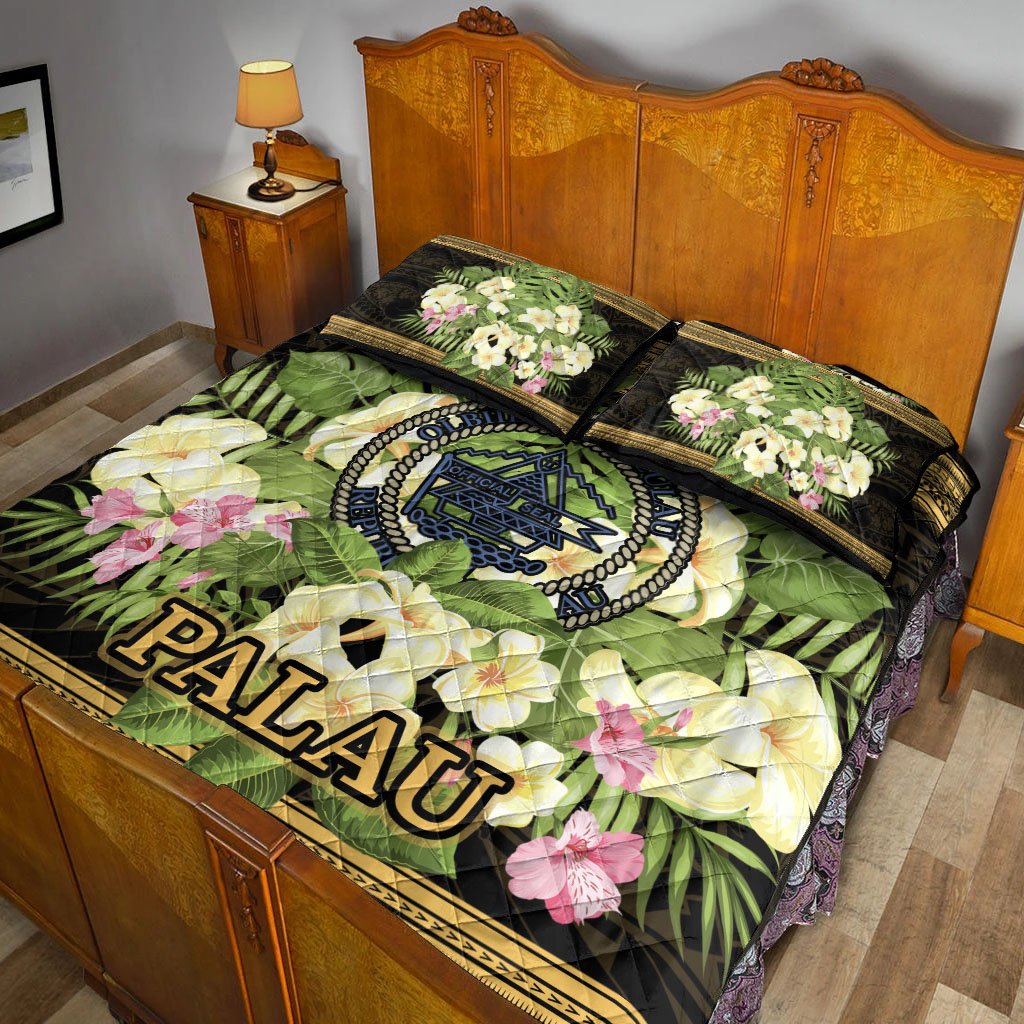 Palau Quilt Bed Set - Polynesian Gold Patterns Collection - Polynesian Pride
