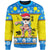 Palau Custom Personalised Christmas Sweater - Santa Claus Polynesian Tattoo Unisex Blue - Polynesian Pride