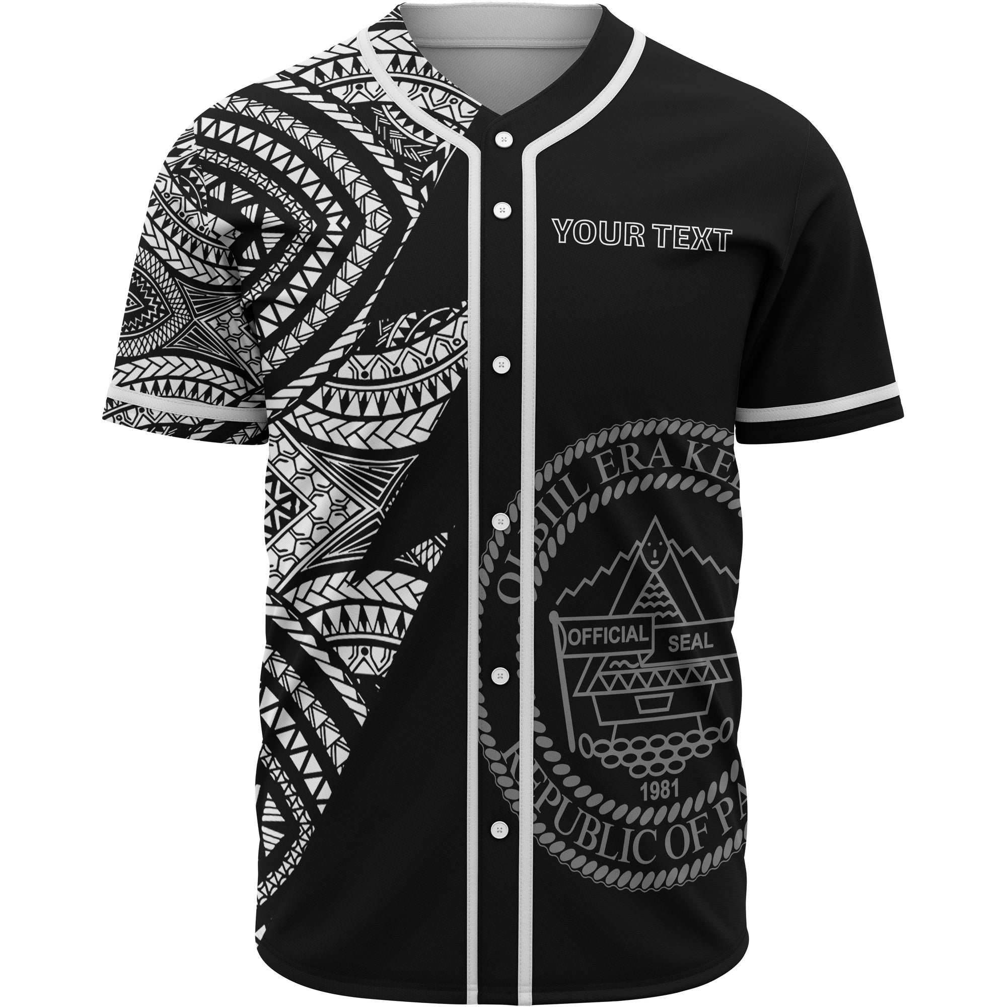 Palau Custom Personalized Baseball Shirt - Flash Style White Unisex White - Polynesian Pride