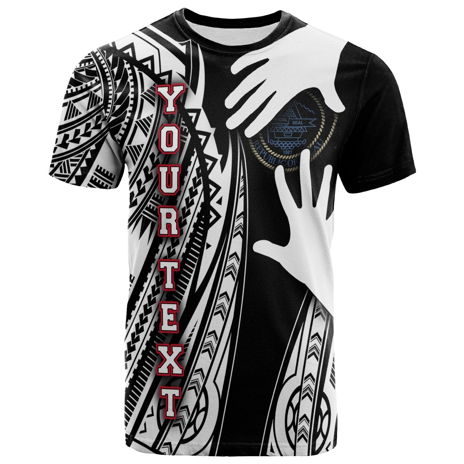Palau Custom Personalized T Shirt Touch My Heart Unisex Black - Polynesian Pride