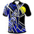 Palau Polo Shirt Tribal Flower Special Pattern Blue Color Unisex Blue - Polynesian Pride