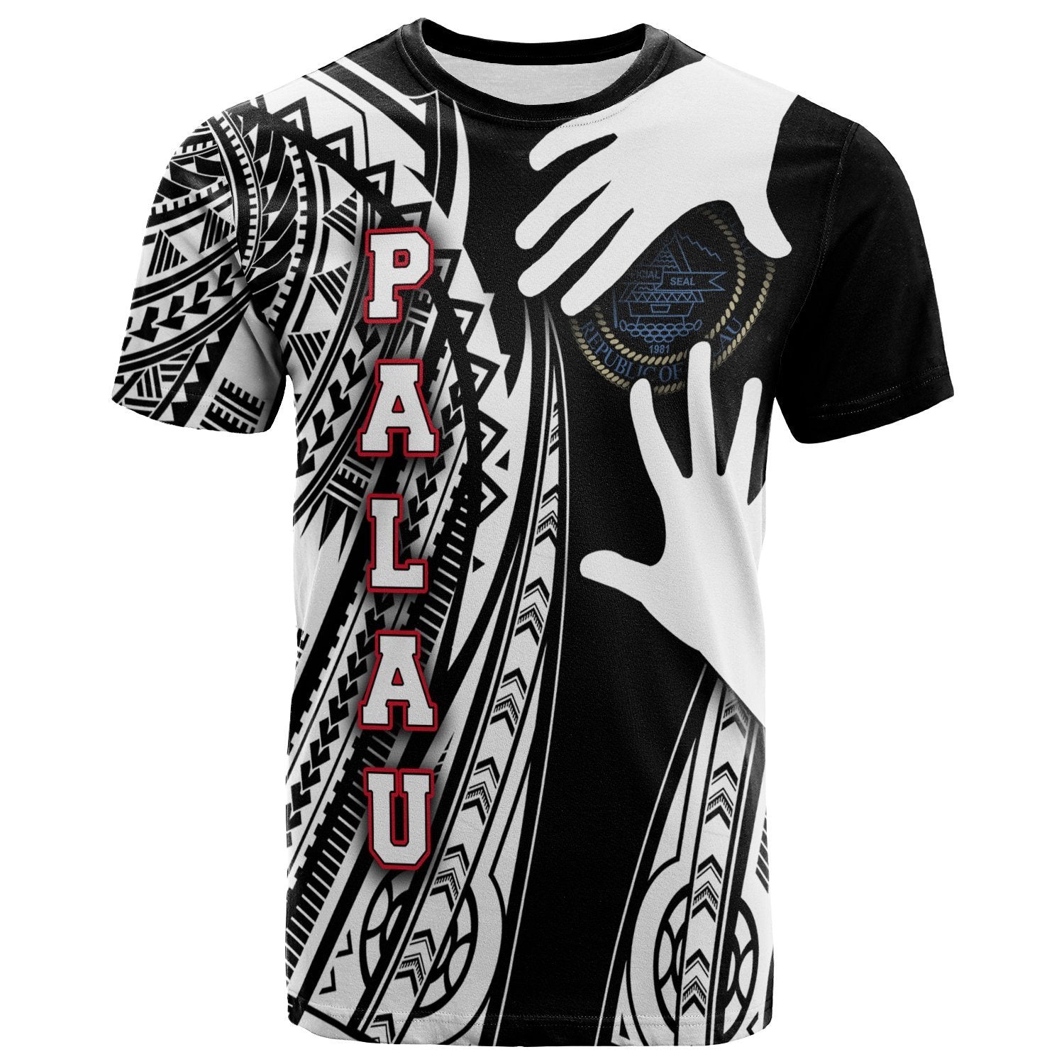 Palau T Shirt Touch My Heart Unisex Black - Polynesian Pride