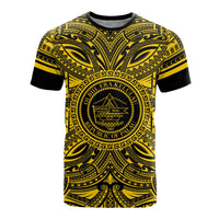 Palau All T Shirt Palau Coat Of Arms Polynesian Gold Black Unisex Gold - Polynesian Pride
