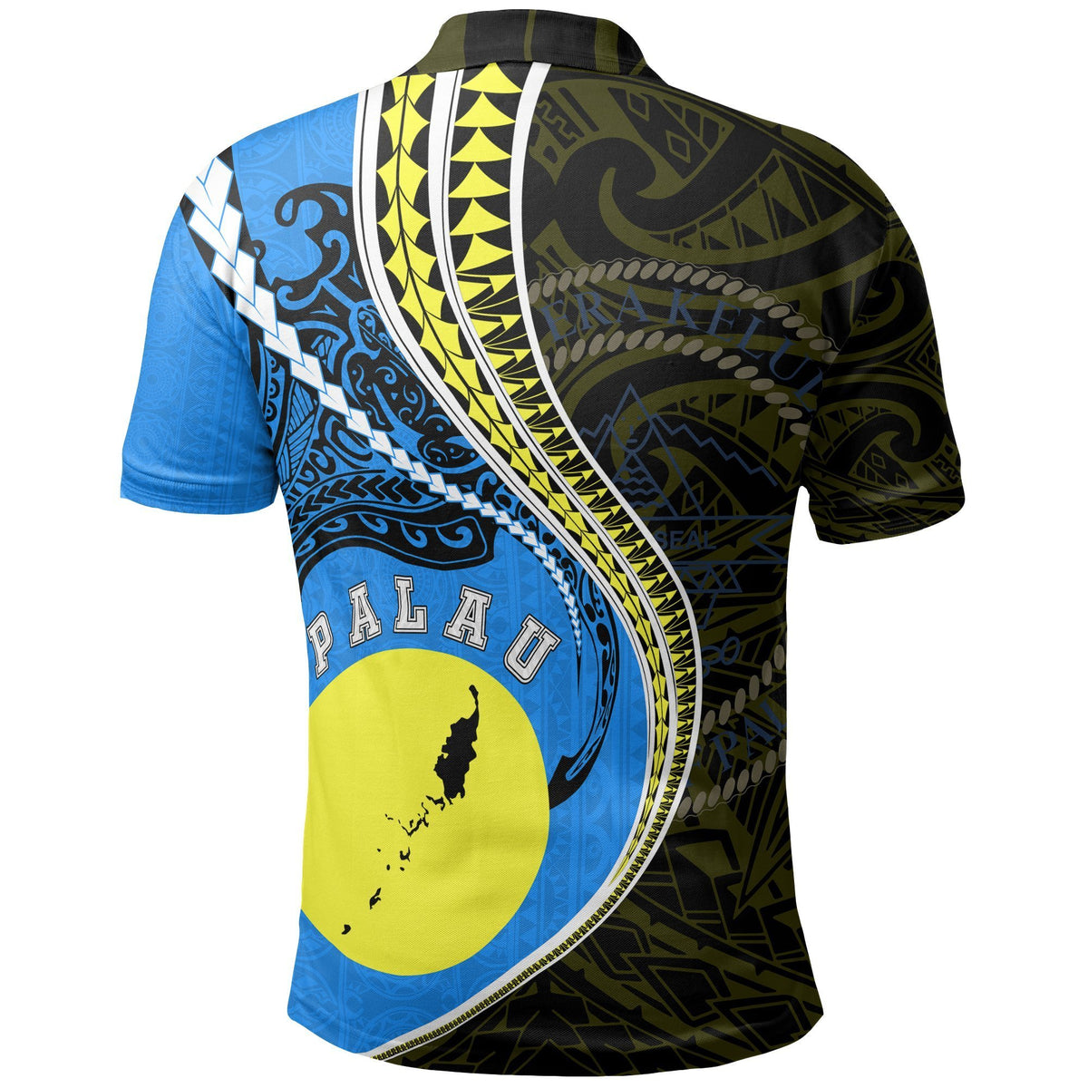 Palau Polo T Shirt Palau Flag Seal Kanaloa Tatau Gen PW K7 - Polynesian Pride